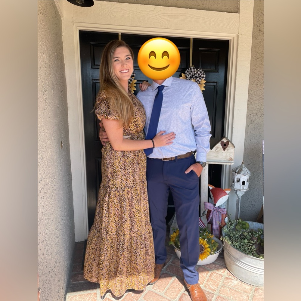 Cheetah print dress with waistline cut outs